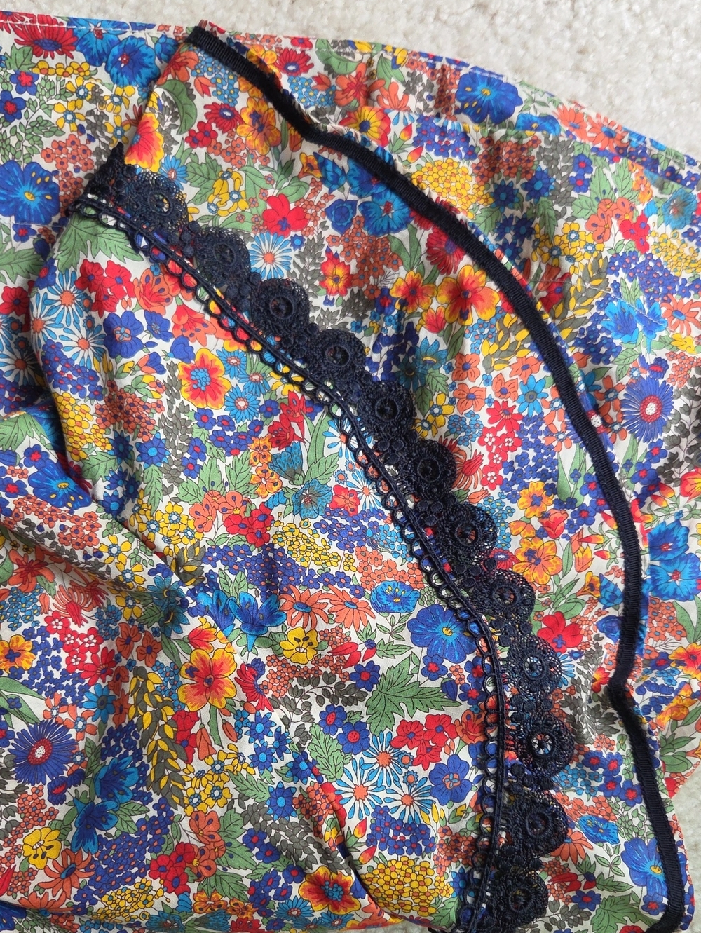 J.Crew Liberty London Floral Cotton Poplin Fabric Flutter Sleeve Top Size XS - Picture 4 of 8